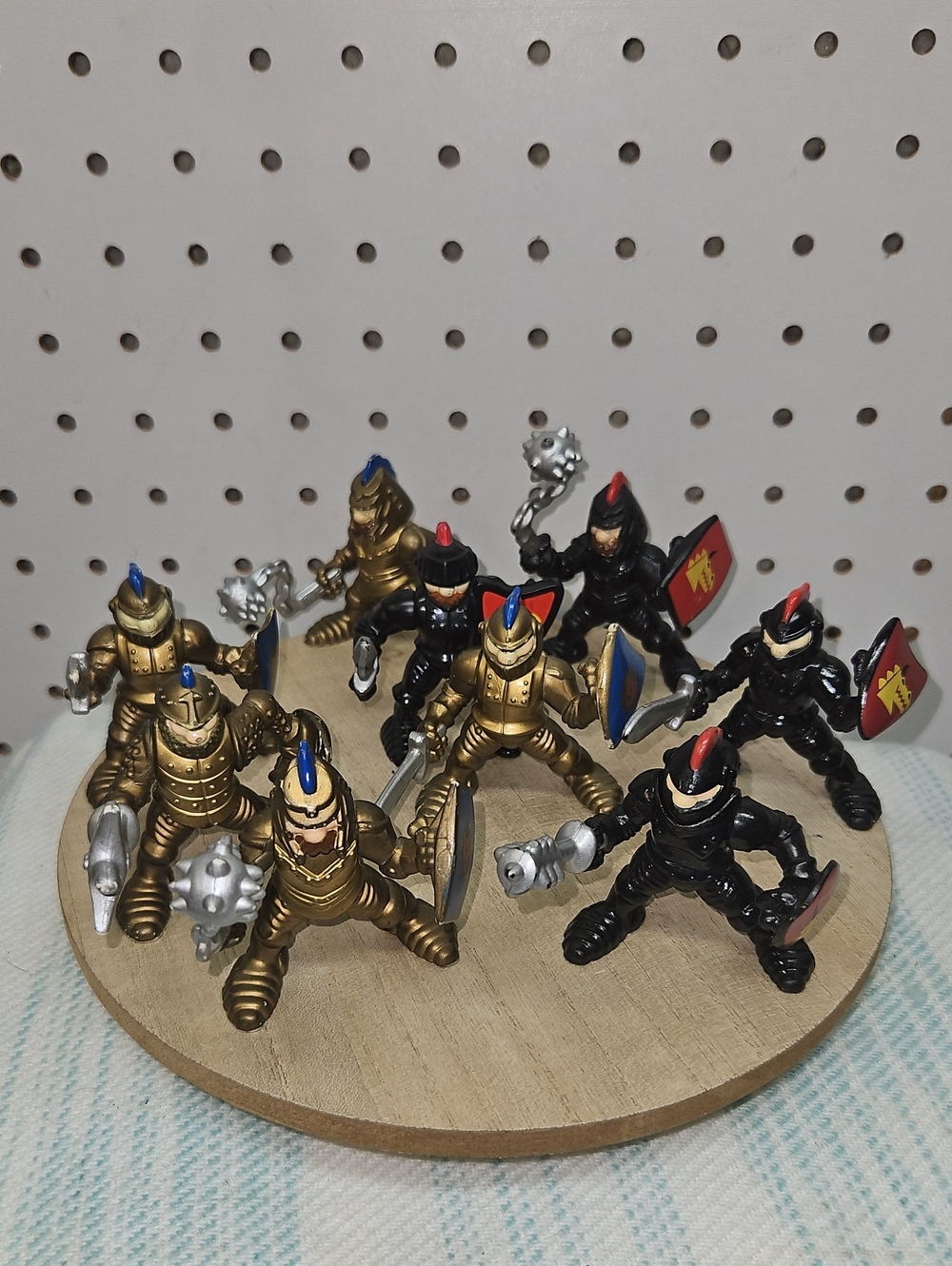 Fisher-Price Gold & Black Knight Action Figure Set with Blue & Red Accents